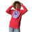 Woman wearing Sam Houston High School Texans Red Premium Unisex Hoodie 220