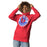 Woman wearing Sam Houston High School Texans Red Premium Unisex Hoodie 203