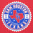 A circular red, white, and blue 'Sam Houston Texans' graphic on a solid red background, featuring the Texas state outline with 'SH' initials, stars, and the text 'High School'. Sam Houston High School Texans Red Premium Unisex Hoodie 203