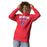 Woman wearing Sam Houston High School Texans Red Premium Unisex Hoodie 003