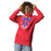 Woman wearing Sam Houston High School Texans Red Premium Unisex Hoodie 204