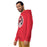 Man wearing North Shore High School Mustangs Red Premium Unisex Hoodie 220