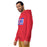Man wearing Sam Houston High School Texans Red Premium Unisex Hoodie 098