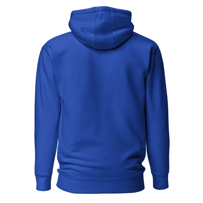 Back view of Taylor High School Mustangs Royal Blue Premium Unisex Hoodie 221