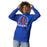 Woman wearing Sam Houston High School Texans Royal Blue Premium Unisex Hoodie 208
