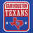 A square graphic design with the words 'SAM HOUSTON TEXANS' in red and white distressed lettering, above a red outline of Texas with 'SH' in blue and white, on a blue background. Sam Houston High School Texans Royal Blue Premium Unisex Hoodie 001