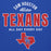 A blue graphic print featuring the text 'SAM HOUSTON Allstar TEXANS ALL DAY EVERY DAY' in white and red, with a red outline of Texas containing the letters 'SH'. Sam Houston High School Texans Royal Blue Premium Unisex Hoodie 040