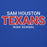 Close-up view of Sam Houston High School Texans Royal Blue Premium Unisex Hoodie 002