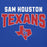 Close-up view of Sam Houston High School Texans Royal Blue Premium Unisex Hoodie 234