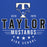 Close-up view of Taylor High School Mustangs Royal Blue Premium Unisex Hoodie 217