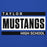 Close-up view of Taylor High School Mustangs Royal Blue Premium Unisex Hoodie 098