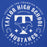 Close-up view of Taylor High School Mustangs Royal Blue Premium Unisex Hoodie 214