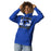 Woman wearing Taylor High School Mustangs Royal Blue Premium Unisex Hoodie 233