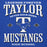 Close-up view of Taylor High School Mustangs Royal Blue Premium Unisex Hoodie 230