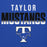Close-up view of Taylor High School Mustangs Royal Blue Premium Unisex Hoodie 024