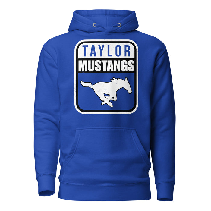 Taylor High School Mustangs Royal Blue Premium Unisex Hoodie 001