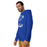 Man wearing Taylor High School Mustangs Royal Blue Premium Unisex Hoodie 228