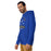 Man wearing Taylor High School Mustangs Royal Blue Premium Unisex Hoodie 221