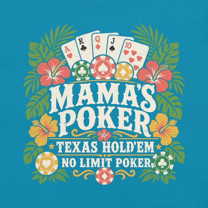 Close-up view of Mama's Poker Premium Unisex T-shirt 224