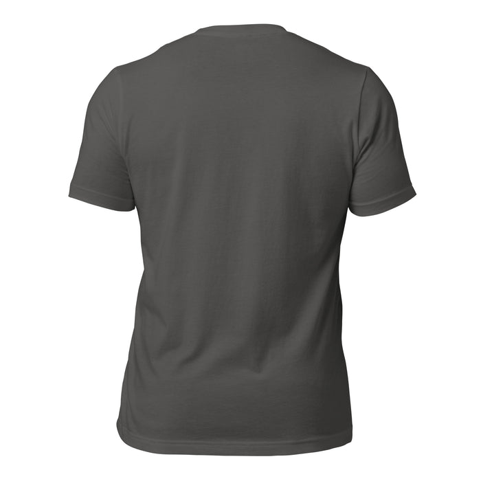 Back view of Dekaney High School Wildcats Asphalt Grey Premium Unisex T-shirt 207