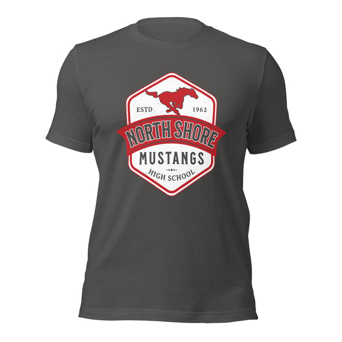 North Shore High School Mustangs Dark Grey Premium Unisex T-shirt 209