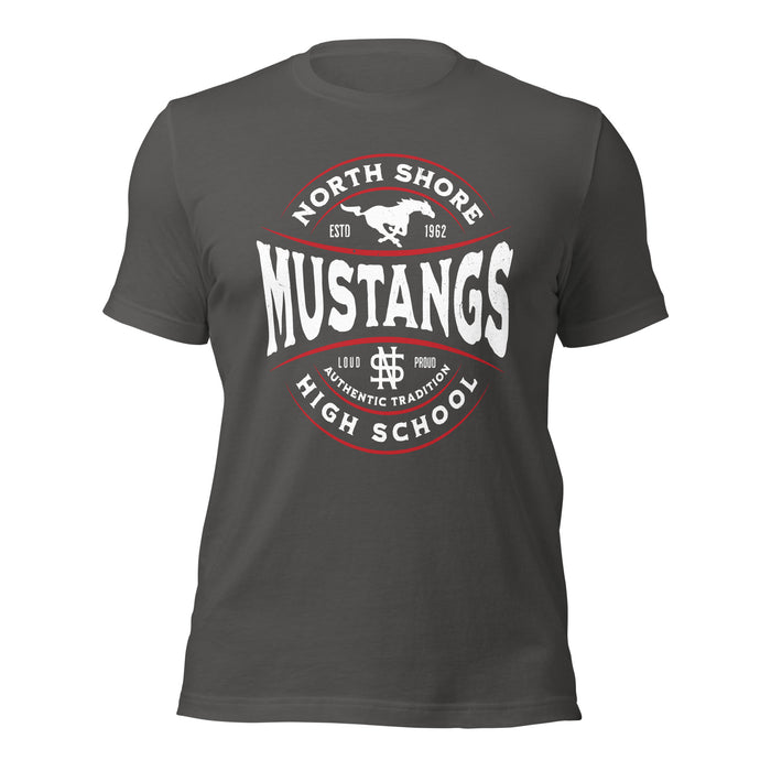 North Shore High School Mustangs Dark Grey Premium Unisex T-shirt 218