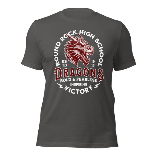 Round Rock High School Dragons Dark Grey Premium Unisex T-shirt 206