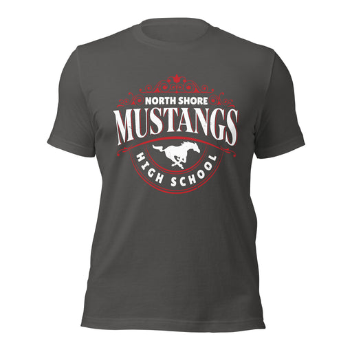 North Shore High School Mustangs Dark Grey Premium Unisex T-shirt 211