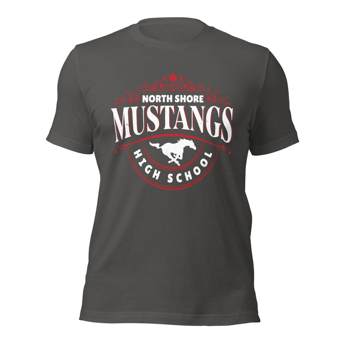 North Shore High School Mustangs Dark Grey Premium Unisex T-shirt 211