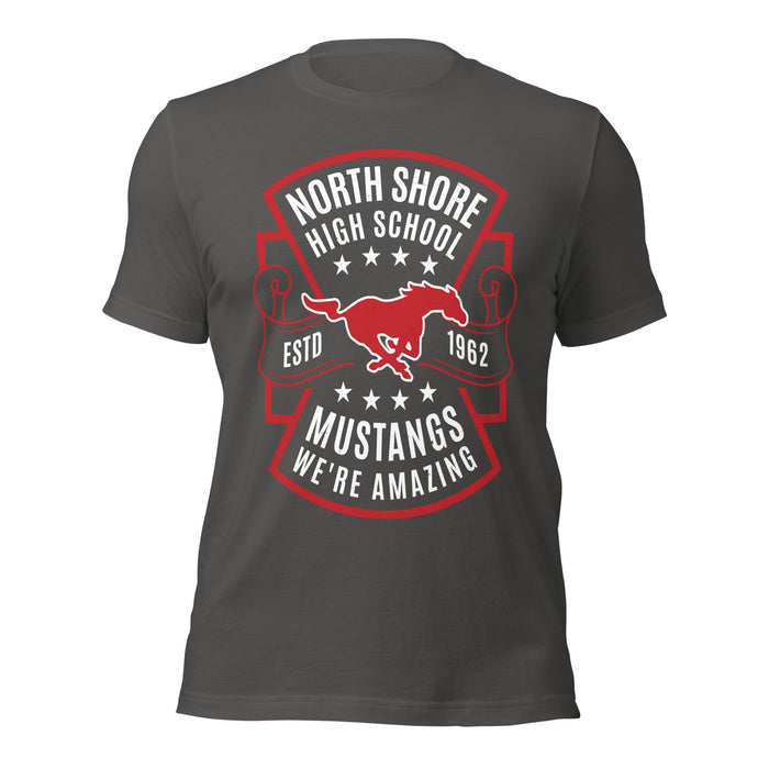 North Shore High School Mustangs Dark Grey Premium Unisex T-shirt 207