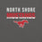Close-up view of North Shore High School Mustangs Dark Grey Premium Unisex T-shirt 024
