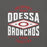 Close-up view of Odessa High School Bronchos Dark Grey Premium Unisex T-shirt 210