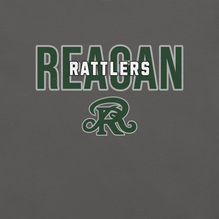 Dark gray t-shirt with 'REAGAN RATTLERS' text and logo on a solid background - premium t-shirt design 226