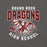 Close-up view of Round Rock High School Dragons Dark Grey Premium Unisex T-shirt 204