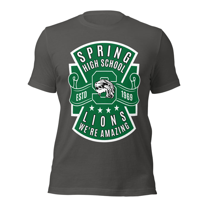 Spring High School Lions Dark Grey Premium Unisex T-shirt 207