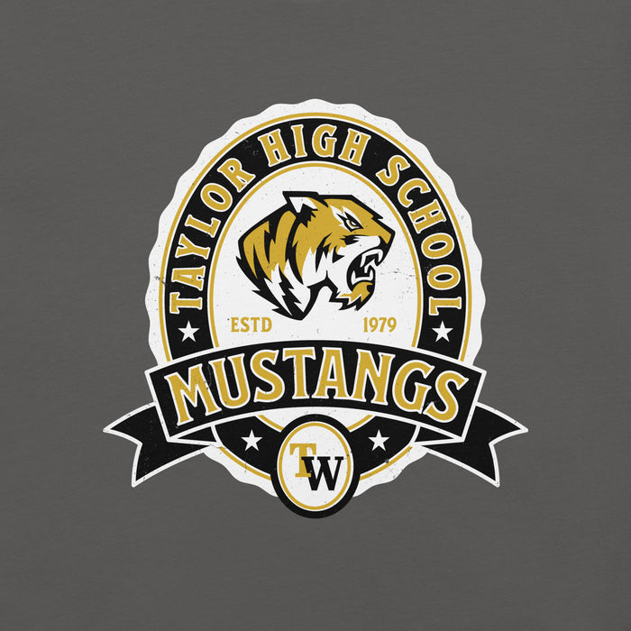 Close-up view of Tomball West High School Tigers Dark Grey Premium Unisex T-shirt 212