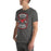 Man wearing North Shore High School Mustangs Dark Grey Premium Unisex T-shirt 207