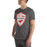 Man wearing North Shore High School Mustangs Dark Grey Premium Unisex T-shirt 225