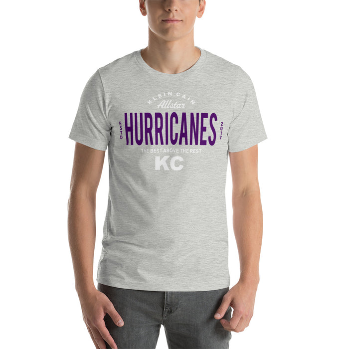 Man wearing - Klein Cain High School Hurricanes Premium Athletic Heather T-shirt 40