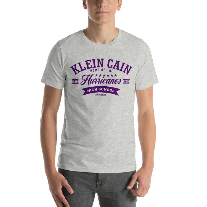 Man wearing  - Klein Cain High School Hurricanes Premium Athletic Heather T-shirt 96