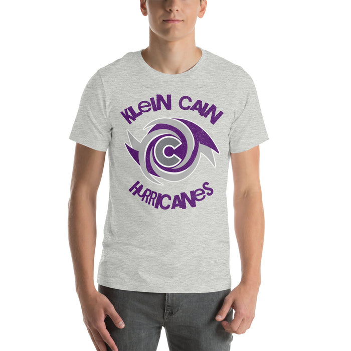 Man wearing a Klein Cain High School Hurricanes Premium Athletic Heather T-shirt 234