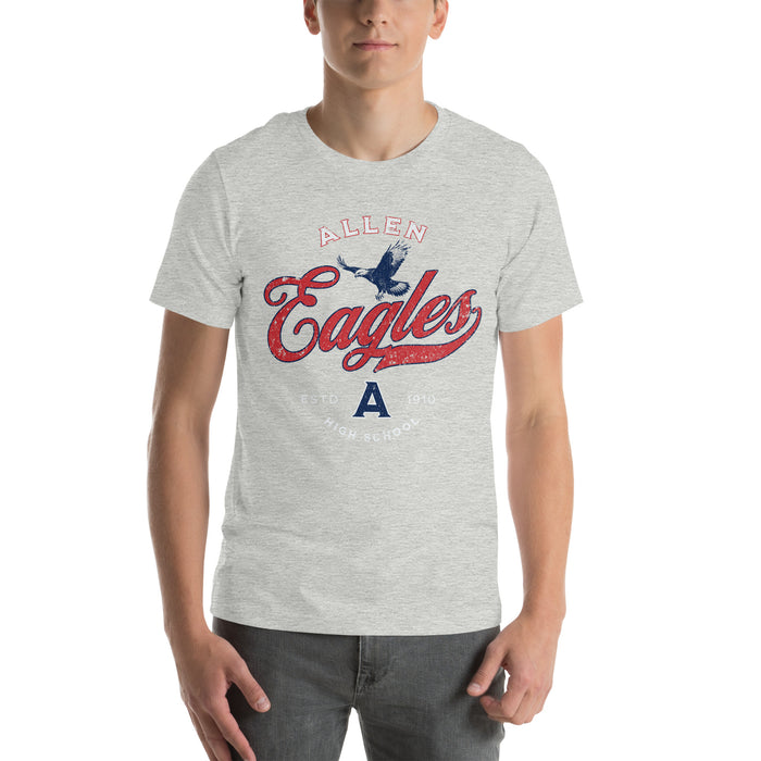 Man wearing a Allen High School Eagles Premium Athletic Heather Unisex T-shirt 205