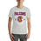 Man wearing a Jersey Village High School Falcons Athletic Heather Premium Unisex T-shirt 203