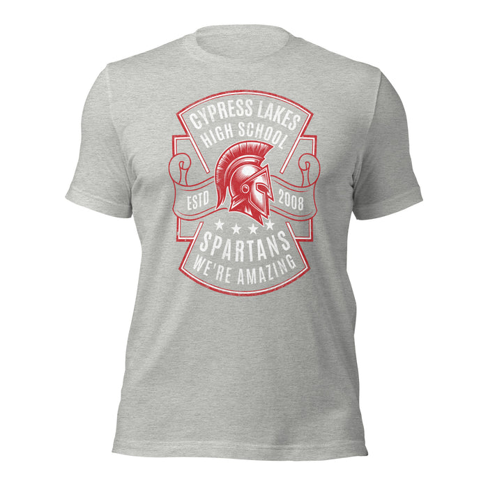 Cypress Lakes High School Spartans Athletic Heather Premium Unisex T-shirt 207