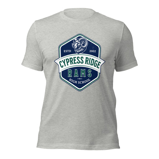 Cypress Ridge High School Rams Athletic Heather Premium Unisex T-shirt 209