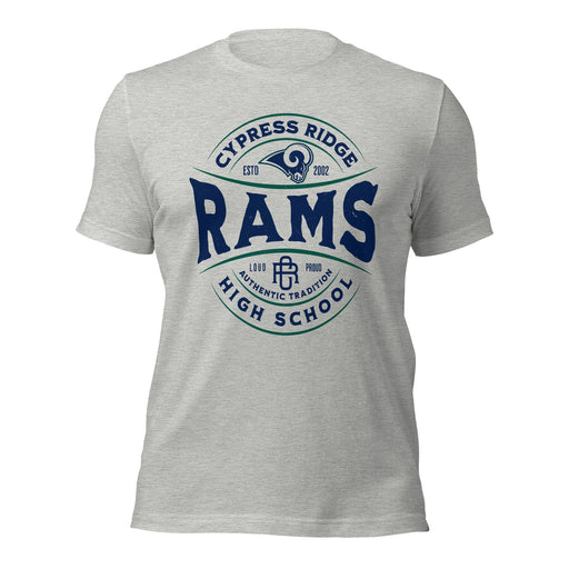 Cypress Ridge High School Rams Athletic Heather Premium Unisex T-shirt 218