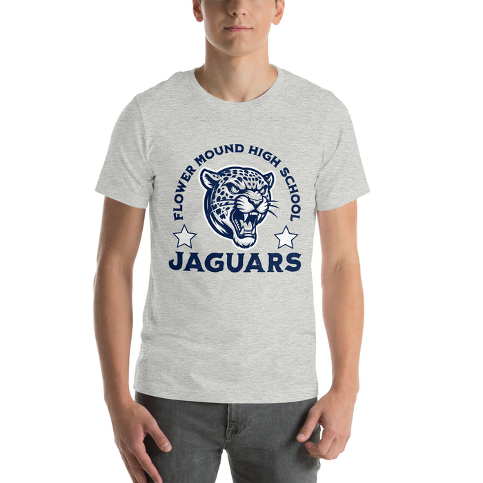 Student wearing Flower Mound High School Jaguars Athletic Grey Premium T-shirt 208