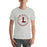 Man wearing Lewisville High School Farmers Grey Premium Unisex T-shirt 214