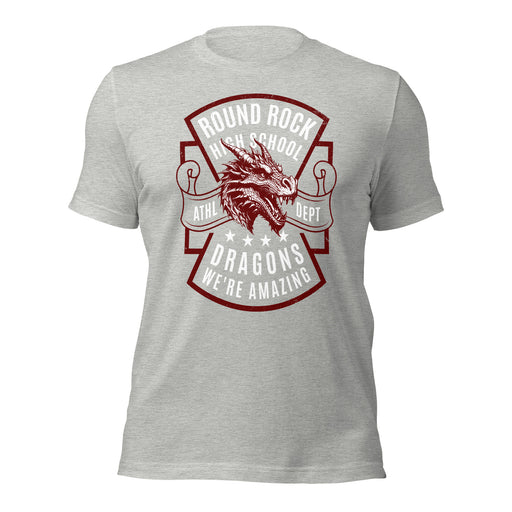 Round Rock High School Dragons Grey Premium Unisex T-shirt 207