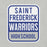 Close-up view of St. Frederick High School Warriors Grey Premium Unisex T-shirt 024